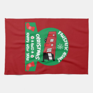 Happy Static Mobile Holiday Home Xmas Gift Tea Towel