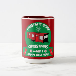 Happy Static Mobile Holiday Home Xmas Gift   Two-Tone Coffee Mug