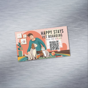 Happy Stays Pet Boarding Business Card Magnet