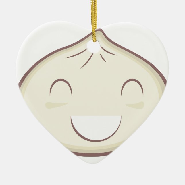 Happy Steam Bun Ceramic Ornament (Front)