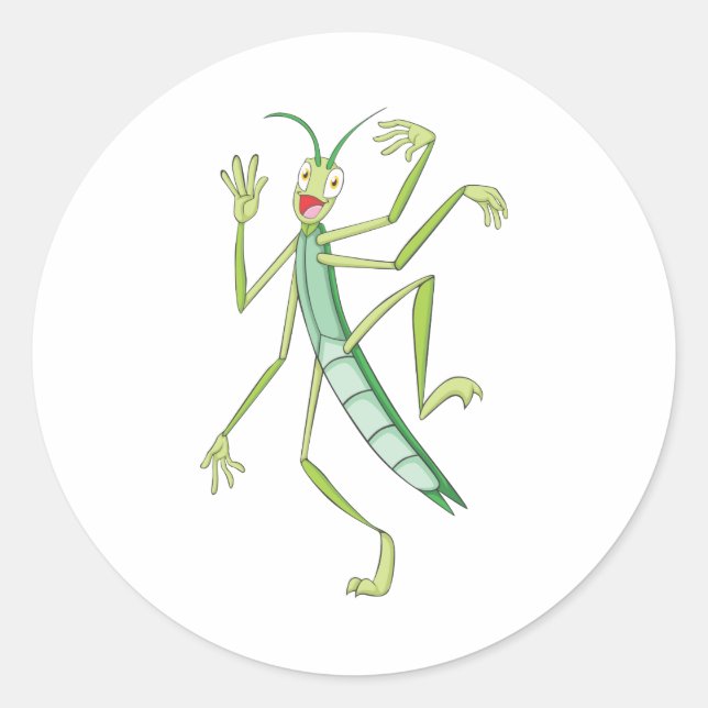 Happy Stick Insect Classic Round Sticker (Front)