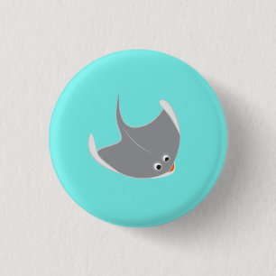 Happy Stingray 3 Cm Round Badge