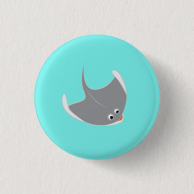 Happy Stingray 3 Cm Round Badge (Front)