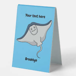 Happy stingray fish cartoon illustration