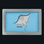 Happy stingray fish cartoon illustration  belt buckle<br><div class="desc">This happy stingray is enjoying the sea. Drawn in fun cartoon style.</div>