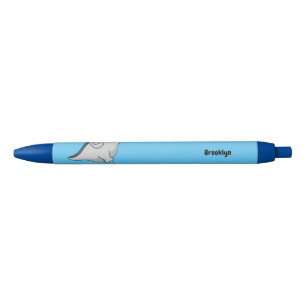 Happy stingray fish cartoon illustration black ink pen