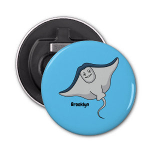 Happy stingray fish cartoon illustration bottle opener