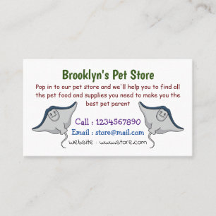 Happy stingray fish cartoon illustration business card