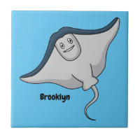 Happy stingray fish cartoon illustration