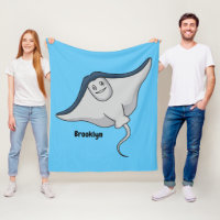 Happy stingray fish cartoon illustration