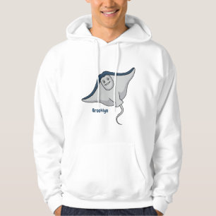 Happy stingray fish cartoon illustration hoodie