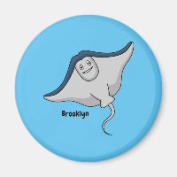 Happy stingray fish cartoon illustration