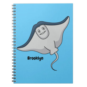 Happy stingray fish cartoon illustration notebook