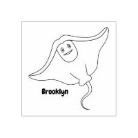 Happy stingray fish cartoon illustration