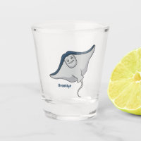 Happy stingray fish cartoon illustration