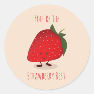 Happy Strawberry Character   Sticker