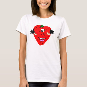 Happy Strawberry Ladies Spaghetti Top (Fitted)