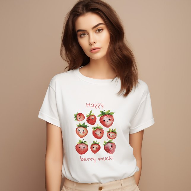 Happy Strawberry t-shirt for women (Creator Uploaded)