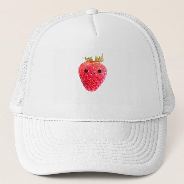 Happy Strawberry Trucker Hat (Front)