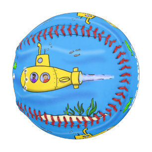 Happy submarine cartoon baseball