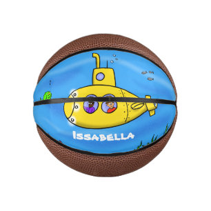 Happy submarine cartoon mini basketball