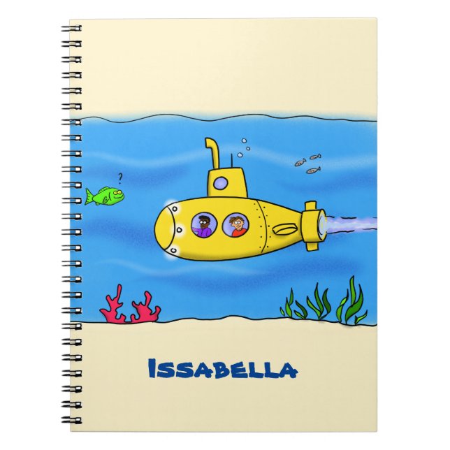 Happy submarine cartoon notebook (Front)