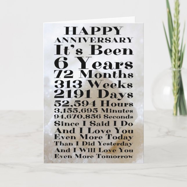 Happy Sugar 6th Anniversary Card (Front)