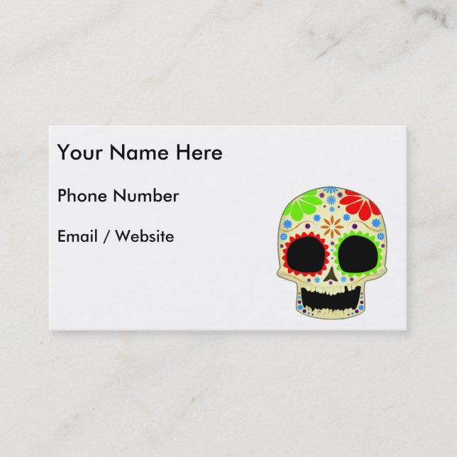 Happy Sugar Skull Art Business Card (Front)