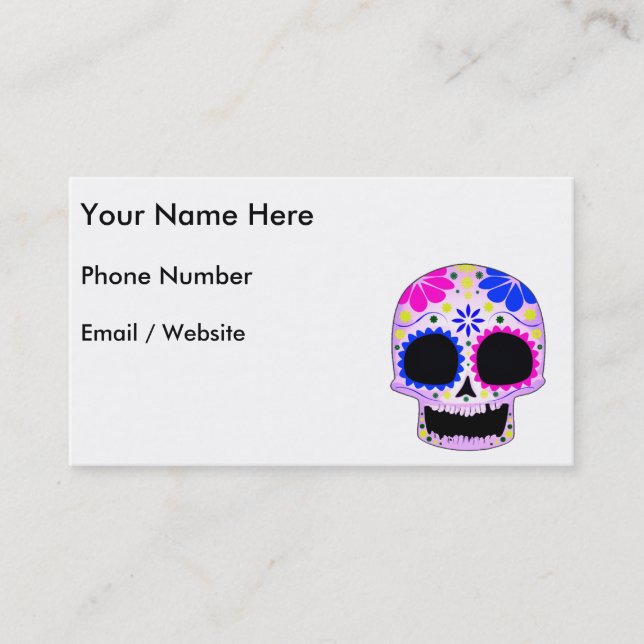 Happy Sugar Skull Design Business Card (Front)