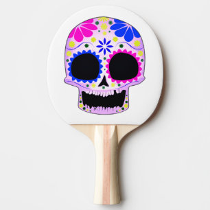 Happy Sugar Skull Design Ping Pong Paddle