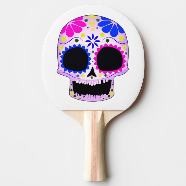 Happy Sugar Skull Design Ping Pong Paddle (Front)