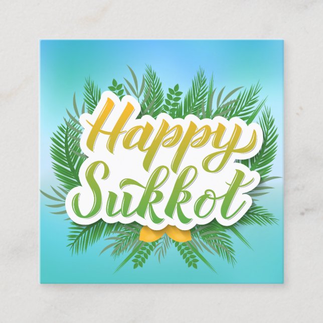 Happy Sukkot Custom Message  Calling Card (Front)
