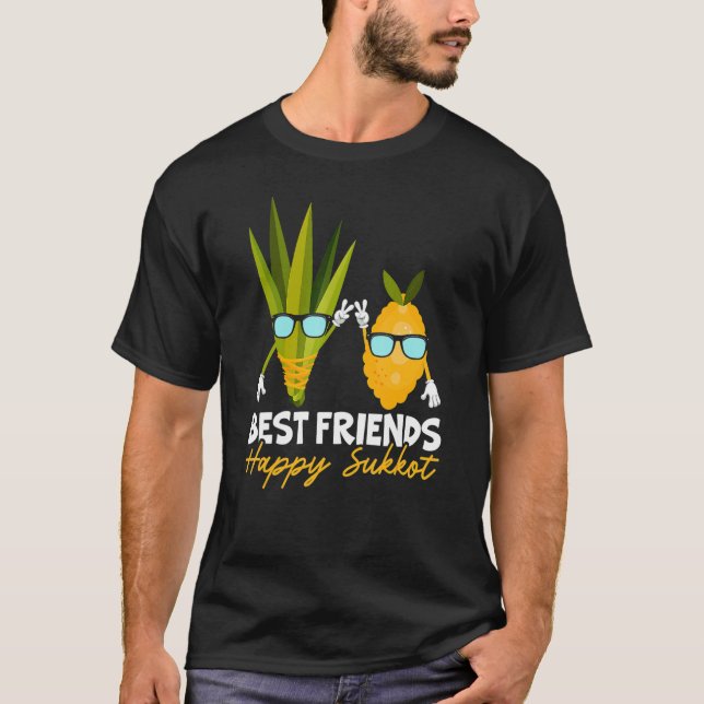 Happy Sukkot Day Lulav Palm Tree Israelite Jewish T-Shirt (Front)