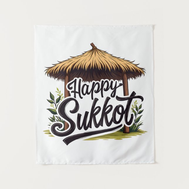 Happy Sukkot Jewish holiday Hanukkah  Tapestry (Front)