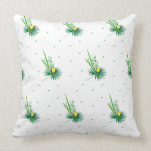 Happy Sukkot Lulav and Etrog Watercolor Pattern Cushion