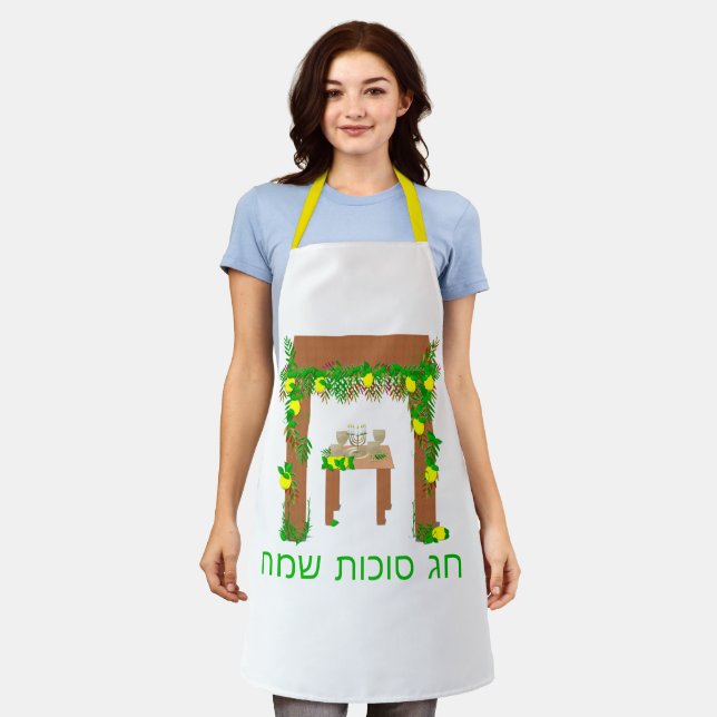 Happy Sukkot ,Personalised Apron (Worn)