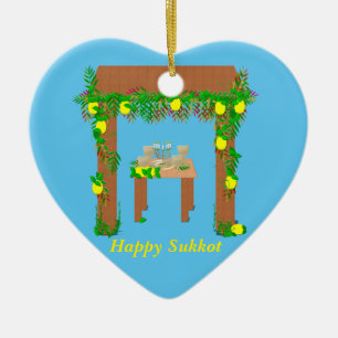 Happy Sukkot ,Personalised Ceramic Ornament