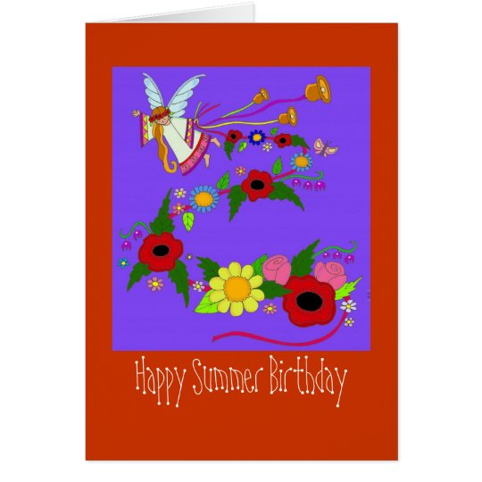 Happy Summer Birthday Ukrainian Folk Art Card
