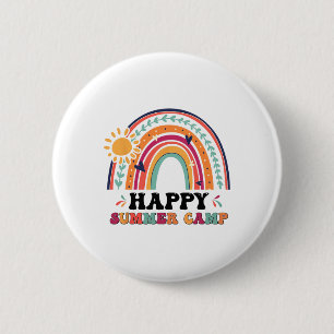 Happy Summer Camp Matching Summer Camping Rainbow 6 Cm Round Badge