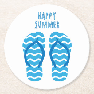 Happy Summer Coaster With Flip Flops