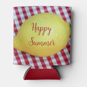 Happy Summer Custom Name Text Lemon Picnic Sour Can Cooler