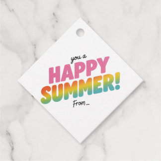 Happy Summer Gift with Seashells – Pastel Green Favour Tags
