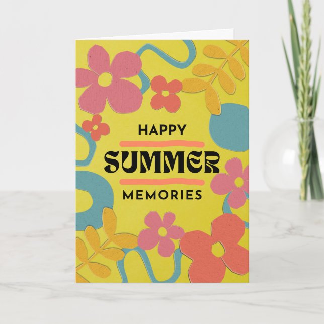 Happy Summer Memories Bright and Colourful Card (Front)
