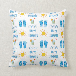 Happy Summer Pattern Pillow
