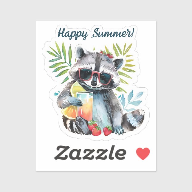 Happy summer racoon beach chillout (Sheet)