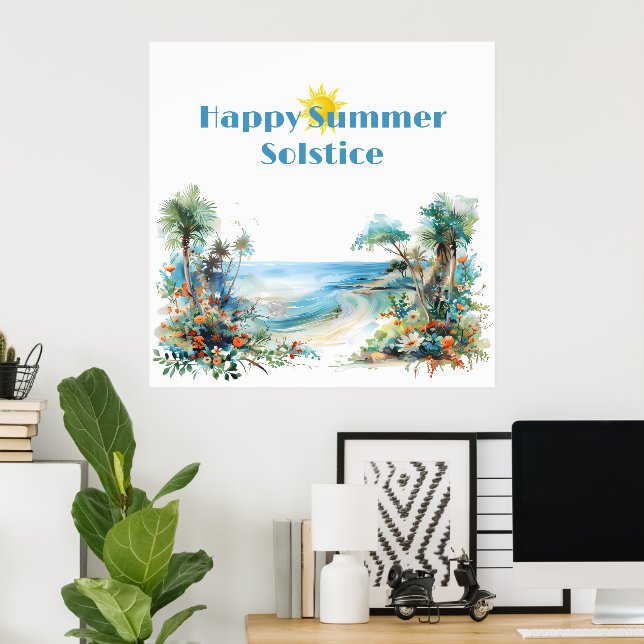 happy summer solstice 2024 sun  poster (Home Office)
