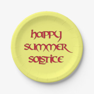 Happy Summer Solstice Paper Party Plate