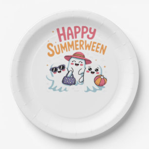 Happy Summerween Classic Paper Plate