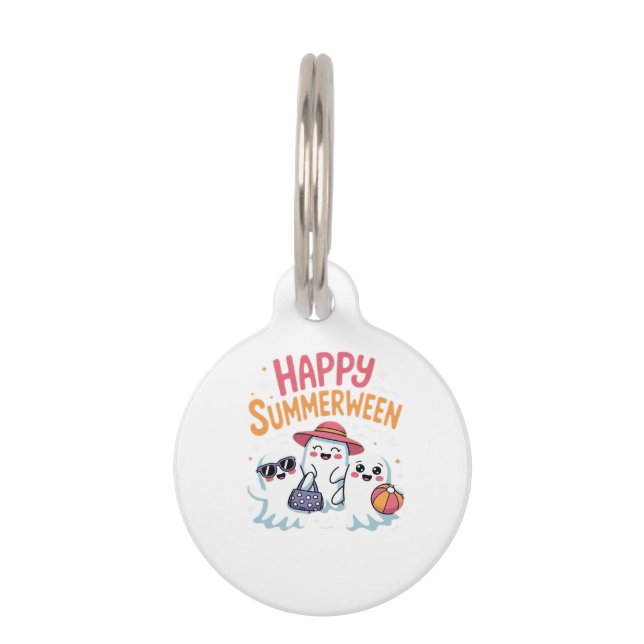 Happy Summerween Classic Pet Tag (Front)