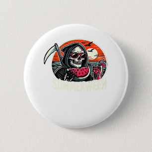 Happy Summerween Grim Reaper Watermelon Summer Hal 6 Cm Round Badge